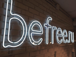 Буквы "befree" из гибкого неона (neon flex, 8*16 мм)
